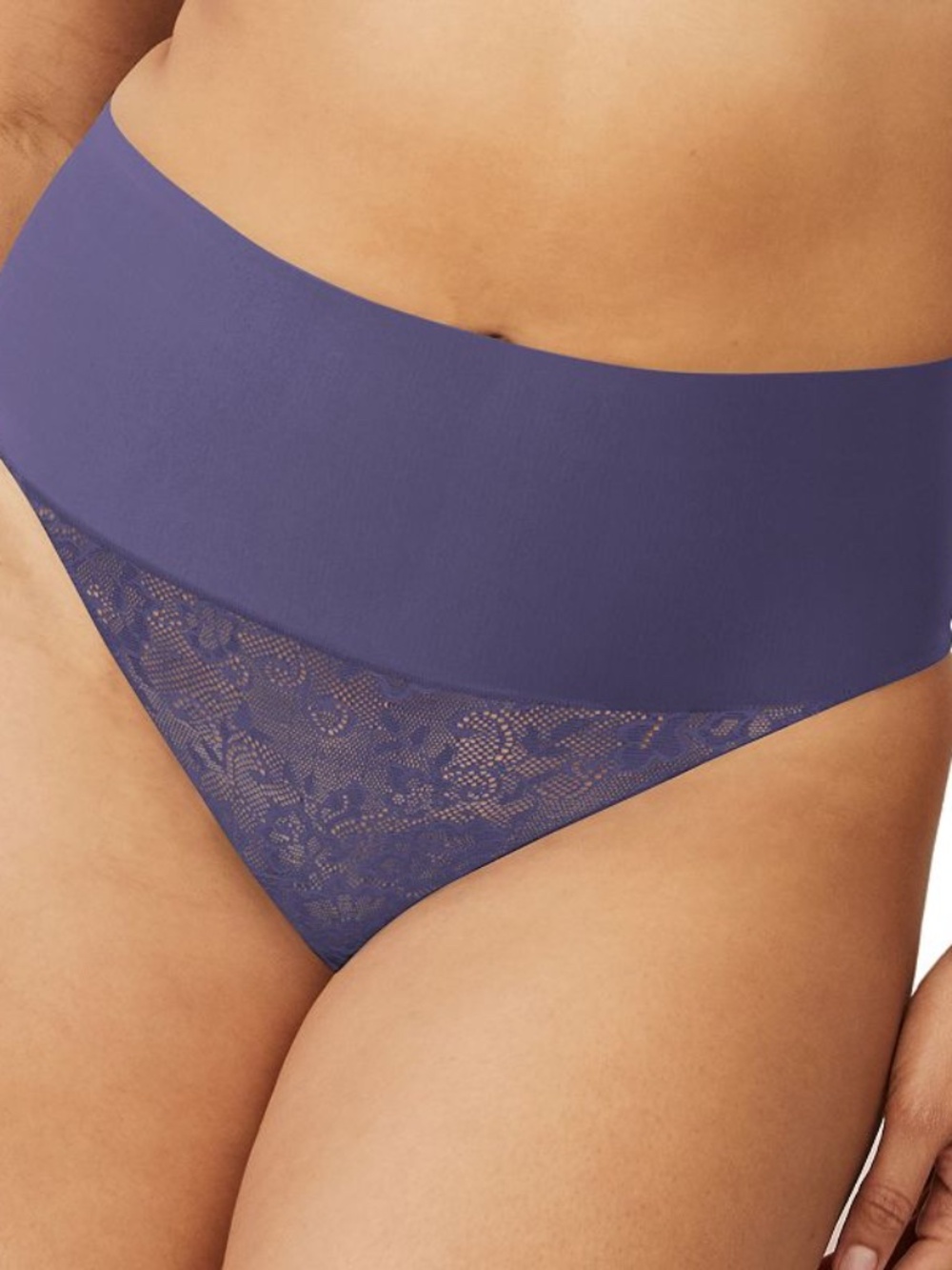 Women S Maidenform DM0049 Tame Your Tummy Lace Thong (Purple Aura Lace XL) NWT